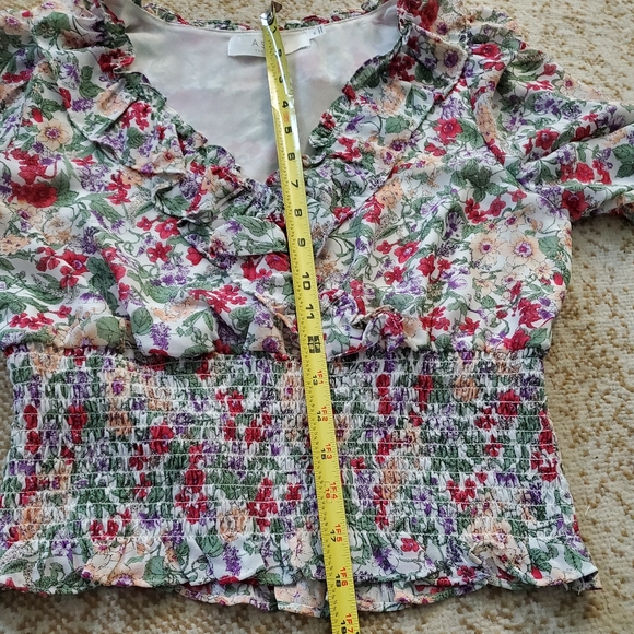 ASTR THE LABEL Smocked Waist Faux Wrap Look Multi Floral M - Picture 9 of 10